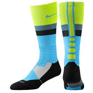 Nike Hyperelite Fanatical Crew Socks   Basketball   Accessories   Vivid Blue/Black/Volt