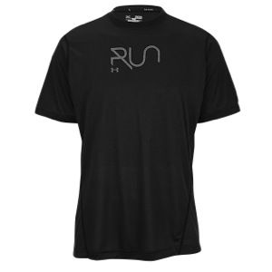 Under Armour Heatgear Reflective Run Graphic T Shirt   Mens   Running   Clothing   Black/Reflective