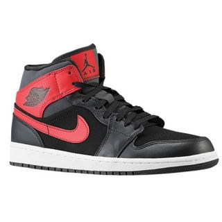 Jordan AJ1 Mid   Mens   Basketball   Shoes   Black/Gym Red/Anthracite/Black