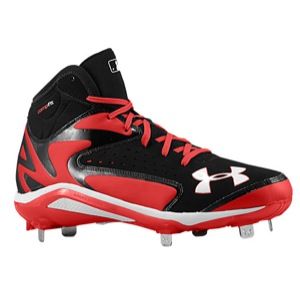 Under Armour Yard Mid ST   Mens   Baseball   Shoes   Black/Red