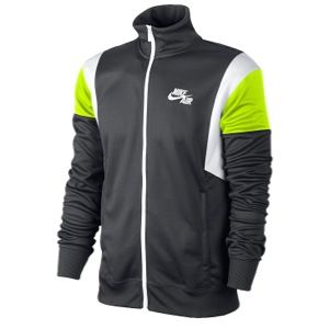 Nike BB Air Time Warm Up Jacket   Mens   Casual   Clothing   Anthracite/Volt/White