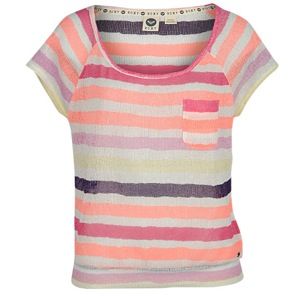 Roxy Without You S/S Sweater Knit   Womens   Casual   Clothing   Orange Soda Stripe
