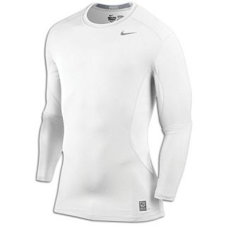 Nike Pro Combat Core Fitted 2.0 L/S   Mens   Training   Clothing   White/Cool Grey