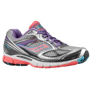 Saucony Guide 7   Womens   Running   Shoes   Silver/Vizi Coral/Purple