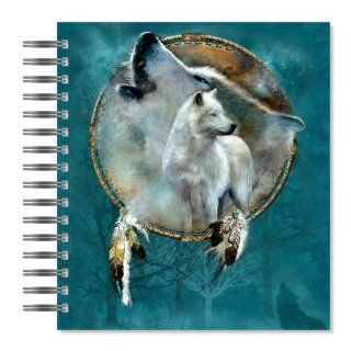 ECOeverywhere Wolf Spirit Shield Picture Photo Album, 18 Pages, Holds 72 Photos, 7.75 x 8.75 Inches, Multicolored (PA12486)