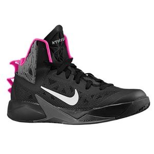 Nike Zoom Hyperfuse 2013   Mens   Basketball   Shoes   Black/Dark Grey/Pink Foil/Metallic Silver