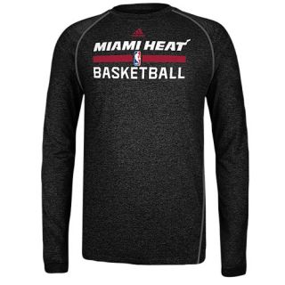 adidas NBA Climalite Practice L/S T Shirt   Mens   Basketball   Clothing   Miami Heat   Black