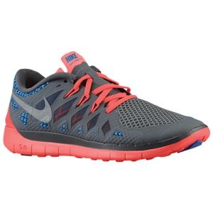 Nike Free 5.0   Boys Grade School   Running   Shoes   Dark Grey/Laser Crimson/Military Blue/Met Silver