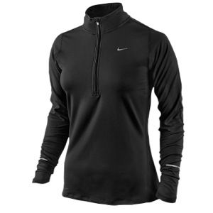 Nike Dri FIT Element 1/2 Zip Top   Womens   Running   Clothing   Black/Black/Reflective Silver