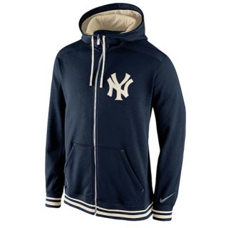 Nike MLB KO Shield F/Z Pinstripe Hoodie   Mens   Baseball   Clothing   New York Yankees   Navy