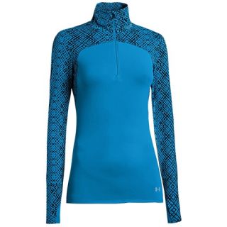 Under Armour Qualifier Coldgear Knit 1/4 Zip Top   Womens   Running   Clothing   Electric Blue/Caspian/Reflective