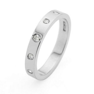 Clarity Ladies 3mm,9ct white gold,0.10ct diamond set wedding ring.