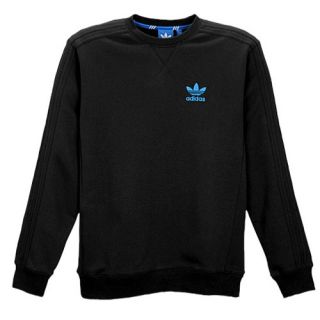 adidas Originals Fleece Crew   Mens   Casual   Clothing   Black/Bluebird
