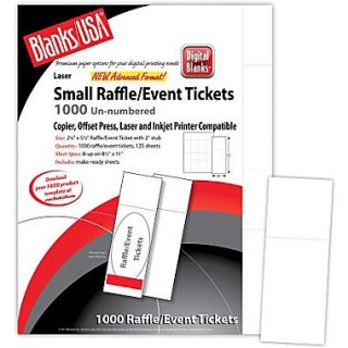 Blanks/USA 2 1/8 x 5 1/2 Digital Index Cover Event Ticket, White, 125/Pack