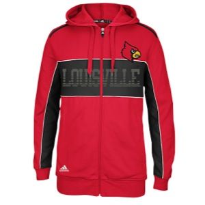 adidas College 3 Stripe Full Zip Hoody   Mens   Basketball   Clothing   Louisville Cardinals   Multi