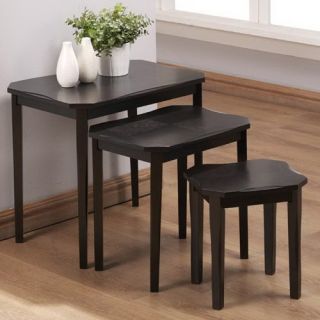 Monarch Cappuccino Cherry Veneer Nesting Tables   3 Piece Set   End Tables