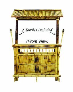 Enduring Bamboo Tiki Bar   Portable, Indoor, Outdoor, Backyard   Great Party Starter, Includes Two Tiki Torches, Exotic, Exciting and Fun Home Improvement Project   Send Out Luau Invitations, It Will Be Here in a Few Days  Outdoor And Patio Products  Pat