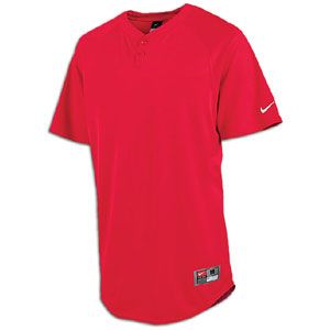 Nike Stock Elite Henley 1.2 S/S Jersey   Mens   Baseball   Clothing   Scarlet/White