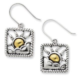 Sterling Silver & Gold plated Summer A Season of Rest Dangle Earrings Jewelry