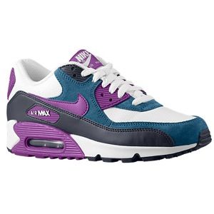 Nike Air Max 90   Womens   Running   Shoes   White/Obsidian/New Slate/Bright Grape