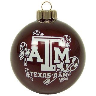 TEXAS A&M AGGIES OFFICIAL TEAM LOGO GLASS BALL CHRISTMAS ORNAMENT  Sports Fan Hanging Ornaments  Sports & Outdoors