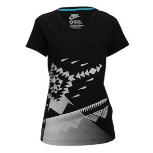Nike N7 V Neck Graphic T Shirt   Womens   Casual   Clothing   Dark Grey Heather/Red/Black