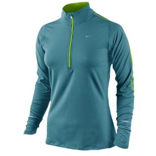 Nike Dri FIT Element 1/2 Zip Top   Womens   Running   Clothing   Mineral Teal/Volt