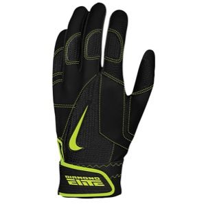 Nike Diamond Elite Pro Batting Gloves   Mens   Baseball   Sport Equipment   Black/Black/Volt