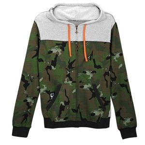LRG Wolfland Camo Full Zip Hoodie   Mens   Casual   Clothing   Ash Heather