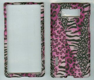 LG Optimus Showtime L86C L86G CASE COVER PHONE HARD RUBBERIZED SNAP ON FACEPLATE PROTECTOR CAMOUFLAGE PINK ANIMAL PAINT SAFARI Cell Phones & Accessories