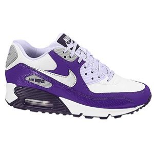 Nike Air Max 90 2007   Girls Grade School   Running   Shoes   White/Purple Dynasty/Electro Purple/Violet Frost