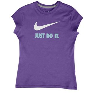 Nike JDI Swoosh S/S T Shirt   Girls Grade School   Casual   Clothing   Ultraviolet
