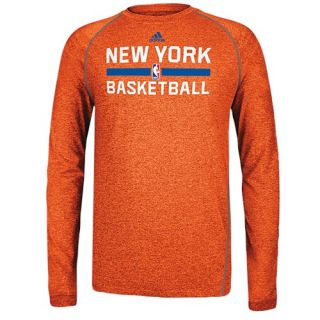 adidas NBA Climalite Practice L/S T Shirt   Mens   Basketball   Clothing   New York Knicks   Orange
