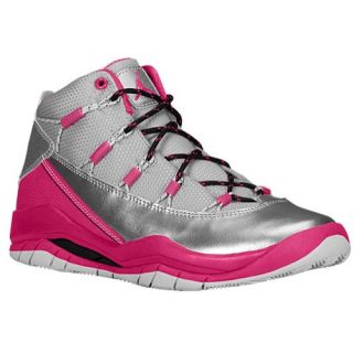 Jordan Prime Flight   Girls Grade School   Basketball   Shoes   Metallic Silver/Vivid Pink/Black/White