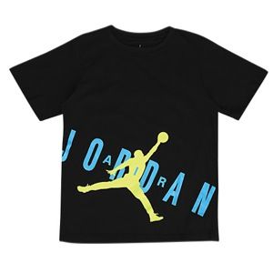 Jordan AJ Bold T Shirt   Boys Grade School   Basketball   Clothing   Black/Venom Green/White