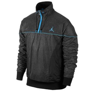 Jordan AJ 5LAB3 Half Zip Jacket   Mens   Basketball   Clothing   Black/Dark Powder Blue