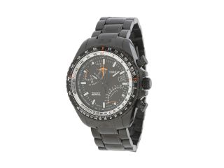 Timex Intelligent Quartz Aviator Fly Back Chronograph Stainless Steel Bracelet Watch Black/Silver Tone/Orange