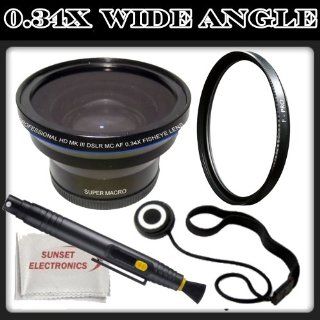 Wide Angle 0.34x High Definition Wide Angle Lens For The Nikon D7000 Digital SLR Camera. This Kit Includes UV Protective Filter, Lens Cap Keeper, Lens Cleaning Pen & Microfiber Cleaning Cloth. (Will Attach To The Following Nikon Lenses 18 55mm, 55 20