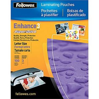 Fellowes  Laminating Pouch, 3 mil, 8 1/2(H) x 11(W), 100/Pack