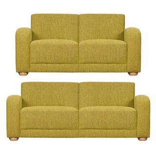 Set of large and medium lime green Savoy sofas with light feet