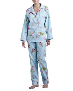Womens Aqua Botanical Classic Pajamas   Bedhead   Aqua (MEDIUM/8 10)