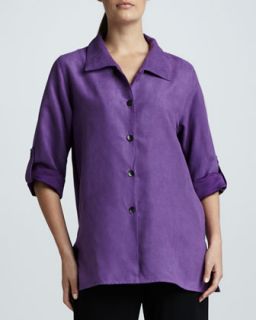 Sueded Big Shirt, Womens   Caroline Rose   Purple (1X (16/18W))