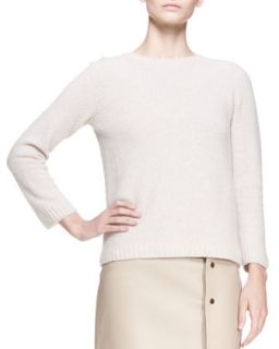 Womens Crewneck Cashmere Pullover Sweater, Clay   THE ROW   Clay (SMALL)