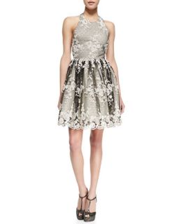 Womens Betrice Lace Party Dress   Alice + Olivia   Black/Beige (12)