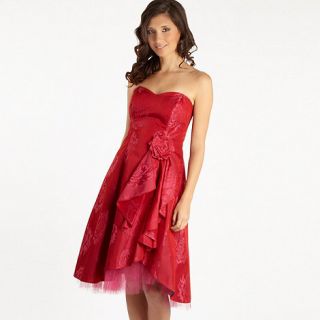Debut Red jacquard rose prom dress