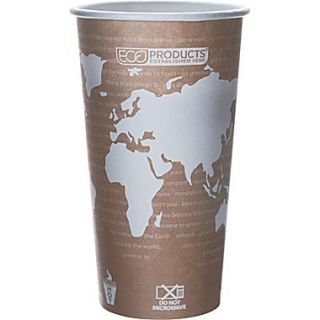 Eco Products World Art™ Renewable and Compostable PLA Plastic Hot Cup, 20 oz., Tan, 50/Pack
