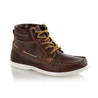 bluezoo Boys brown leather high top shoes