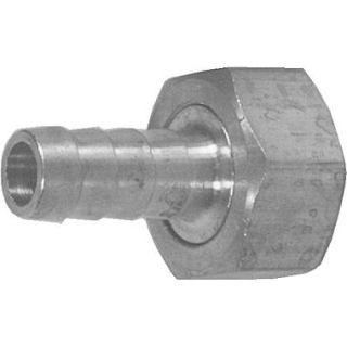 Dixon™ Valve BCF74 Brass GHT Thread Fitting With Hex Nut, 3/4 Female Thread x 1/2 Male Barb/Hose