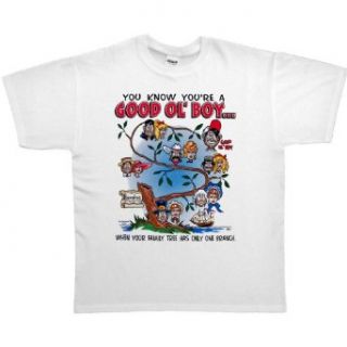 MENS T SHIRT  WHITE   SMALL   You Know Youre A Good Ol Boy When Your Family Tree Has Only One Branch   Funny Redneck Good Old Boy Clothing