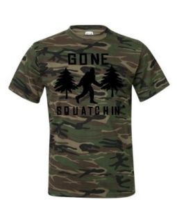 Adult Camo Gone Squatchin' Sasquatch T Shirt   2XL Clothing